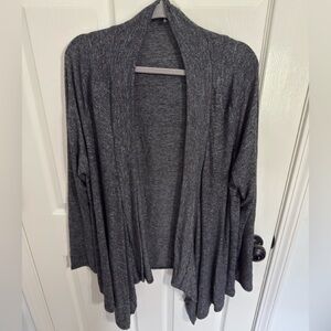 ANDREE BY UNIT Dark Gray Open-Front Draped Cardigan
